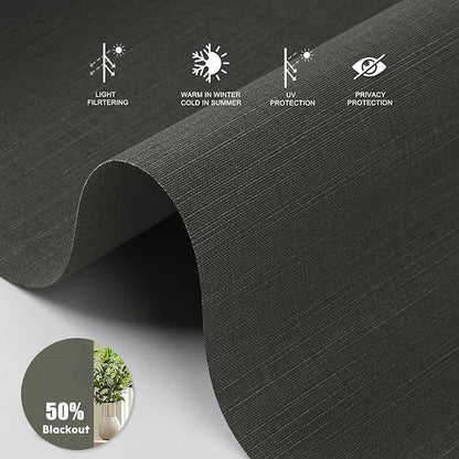 Motorized Blinds with Remote [Light Filtering] Smart Blinds Compatible with Alexa Google HomeKit, 50% Blackout Automatic Roller Shades for Indoor Windows, Customized Size, Mist Nightfall