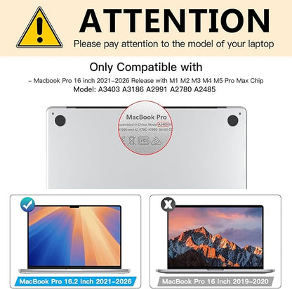 FILMEXT Macbook Pro 16 inch Privacy Screen Protector (M5 M4 M3 M2 Max/Pro M1, A3186 A3403 A2485 A2991 A2780),Bubble Free Privacy Screen for Macbook pro 16.2 2026-2021 Eye Care/Anti-Glare Filter