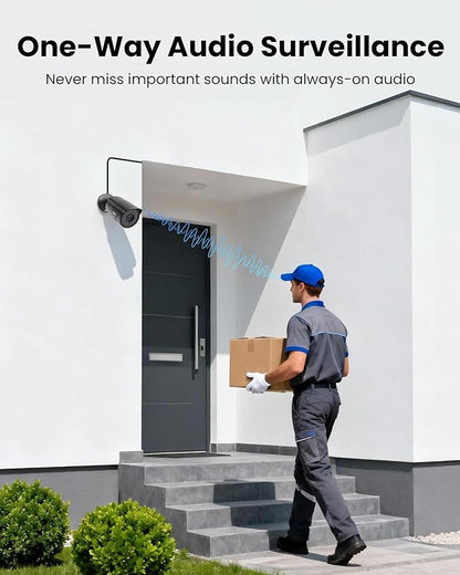 ZOSI 16CH 3K Lite Security Camera System with Audio, AI Human/Vehicle Detection, Night Vision, 12 x 1080P Metal Weatherproof Wired Cameras, 16 Channel Surveillance DVR for 24/7 Recording (NO HDD)