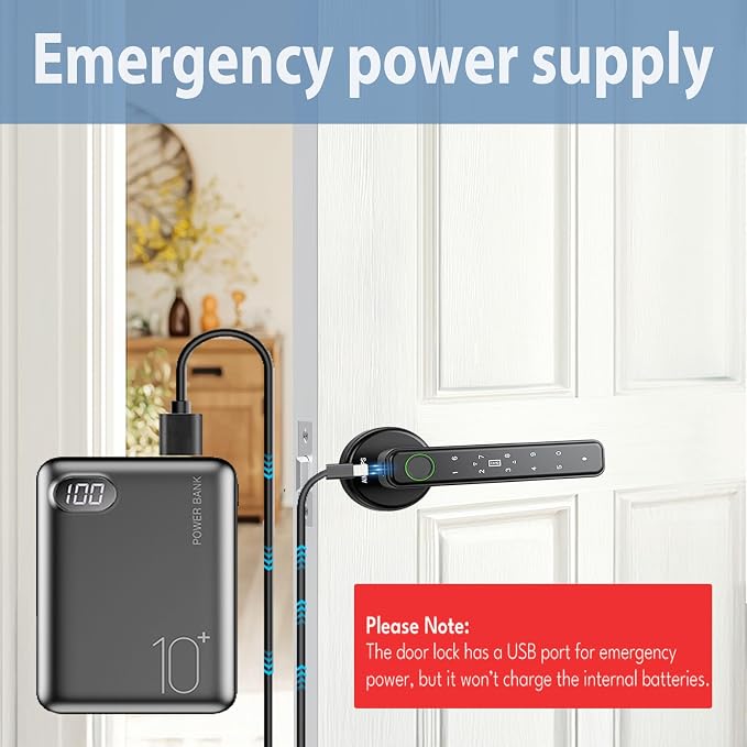 Smart Fingerprint Door Lock, Door Locks for Bedroom, Keyless Entry Door Knob (Fingerprint/Code/Key) Auto Lock for Apartment, Office-Black