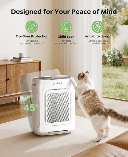 Air Purifier for Home Large Room up to 3000Ft², HEPA Air Purifier with Washable Double-Sided Filters, Smart WiFi, AQI Display, Air Cleaner for Pets, Allergies, Dust, Pollen, 15dB Sleep Mode, Fragrance