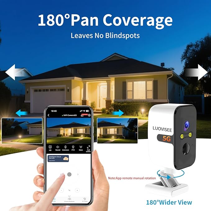 Security Cameras Wireless Outdoor, 2.4G/5G WIFI Magnetic Battery Powered Indoor Cameras for Home Security with Motion Detection,Spotlight Color Night Vision,PIR Siren,SD/Cloud Storage,Work With Alexa.