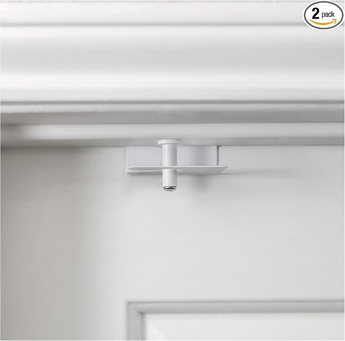2 Pack GlideLok Child Safety Door Top Lock | for Toddler Childproofing | Opens From Both Sides | Measure Door First to Ensure Proper Fit | Drilling Into Door Frame Required | Screw Included