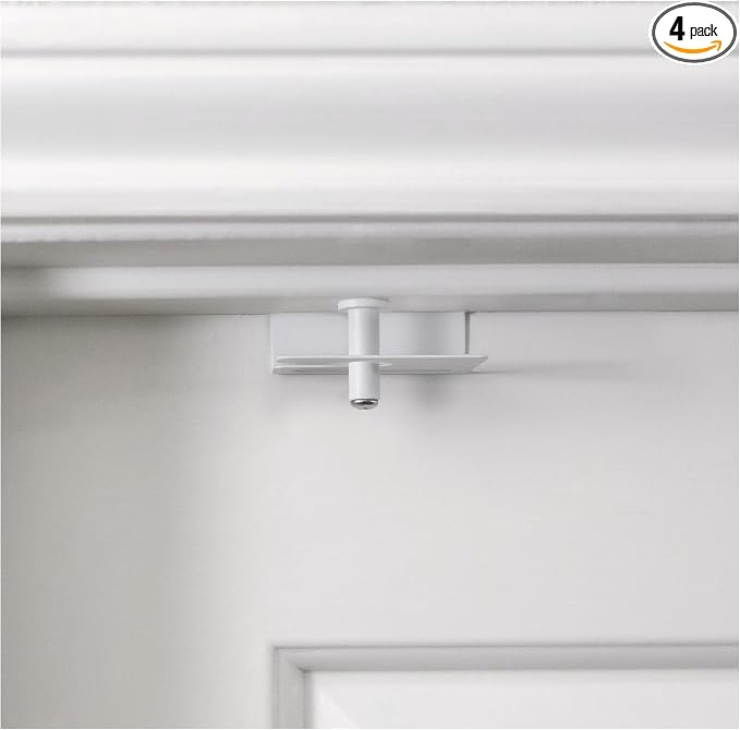 4 Pack GlideLok Child Safety Door Top Lock | for Toddler Childproofing | Opens From Both Sides | Measure Door First to Ensure Proper Fit | Drilling Into Door Frame Required | Screw Included