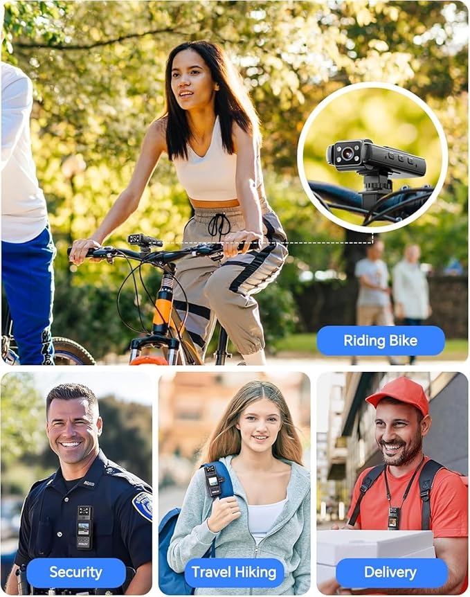 BOBLOV Mini Body Camera with Video: 128G Action Camera, Small Cameras for Vlogging with 9Hrs Long Battery Life, Pocket Portable Cam with Back Clip, Daily Easy to Use for Traveling Cycling Motorcycle