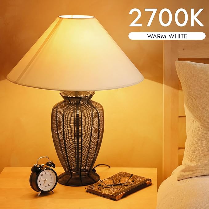 LUXRITE A19 LED Light Bulb 60 Watt Equivalent, Non-Dimmable, 2700K Warm White, 800LM, Standard LED Light Bulbs 8W, E26 Base, Enclosed Fixture Rated, Damp Rated, ETL Listed (96 Pack)
