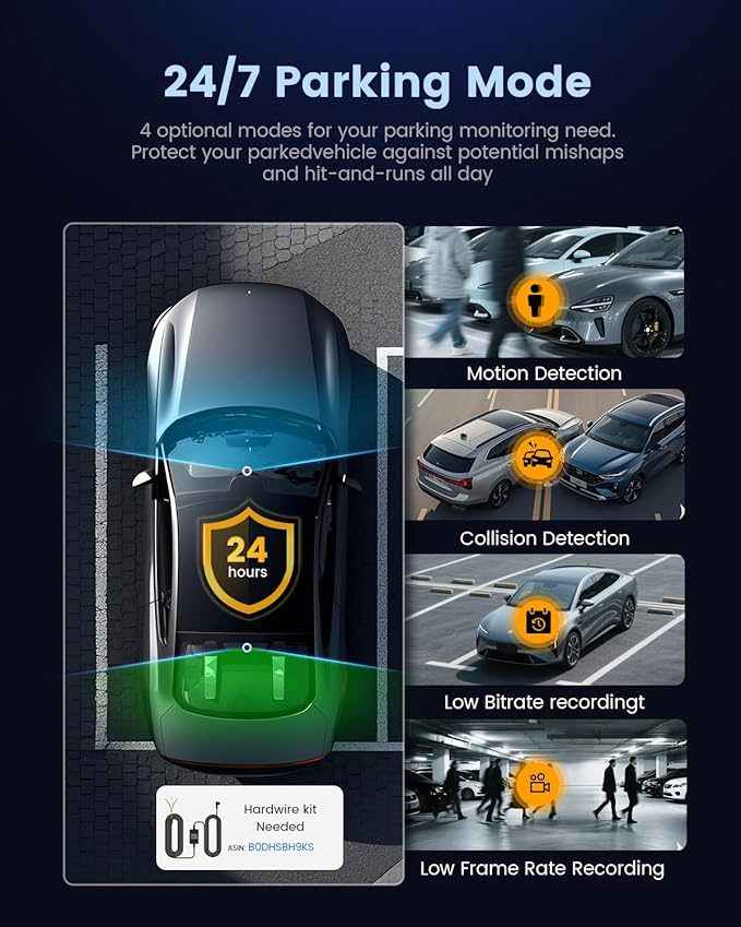 COOLCRAZY Dash Cam Front Rear - 4K+1080P Full HD Dashcam Free 64GB Card, with 5G WiFi GPS, Dual Dash Camera for Cars with 3" IPS Screen, Night Vision, HDR, App Control, 24H Parking Mode, Loop Record
