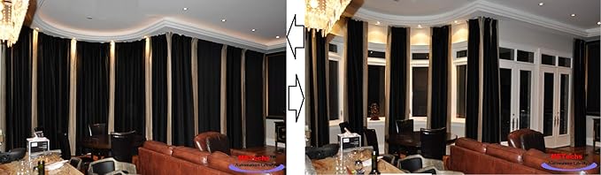 Custom Size Flexible Bendable Curved Electric Motorized Traverse Remote Controlled Drapery Track for Corner or Bay Window 118” CL200BT-CT