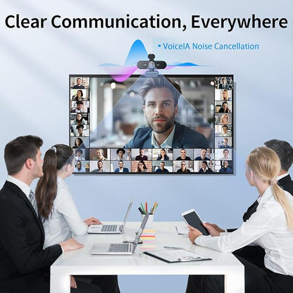 EMEET NOVA 4K Webcam for PC - Ultra 4K HD, PDAF Autofocus, Dual Omnidirectional Mics, 73° FOV, Auto Light Correction, USB-A, Privacy Cover, Ideal for High-End Business Meetings&Live Streaming