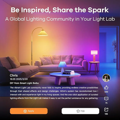 OREiN Matter Smart Light Bulb,1200 Lumens BR30 Smart Flood Light Bulbs Work with Alexa, Apple Home, Google Home, SmartThings, Color Changing Light Bulbs 2.4Ghz WiFi, 85W 4Pack