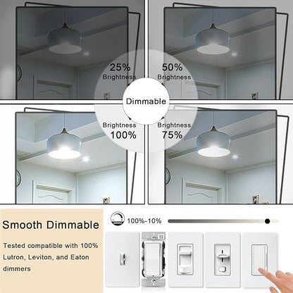 7.3 Inch E26 Led Bulb 6W, Equal 80 Watt 4000K Neutral White Edison Bulbs Dimmable, T10 T9 Long Tubular Clear Glass Light Bulb 800LM for Vanity Pendant Pipe Wall Sconces - UL Cert 6Pack