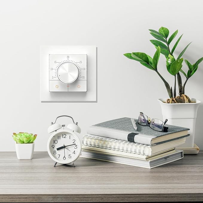 HEATIT Manual Non-Programmable Floor Heating Thermostat, 100-240V White