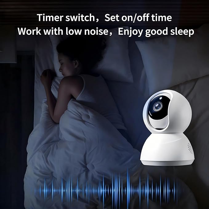 Indoor Pan/Tilt Home Security Camera 2K 3MP, 360 Degree Wired & Wireless WiFi Webcam/Monitor for Baby/Elder/Nanny with Night Vision & Phone App (128G SD Card), 2 Way Audio, Cloud & SD Card Storage
