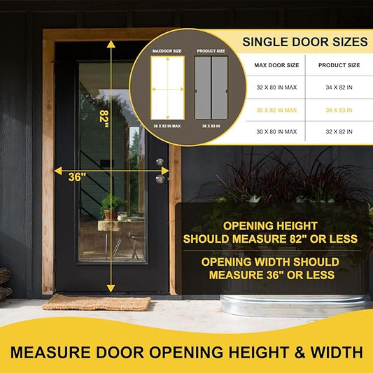 Reversible Left Right Side Opening Magnetic Screen Door for 72 x 80in French Door, Screen Itself Size: 74" x 81", Glass Sliding Door Heavy Duty Screen Door Mesh Curtain for Front Patio Or Large Door