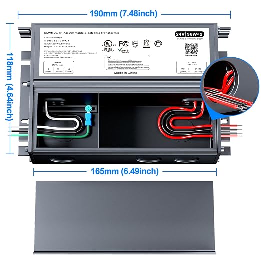 Dimmable LED Driver 192W 24V for Lutron & Leviton Dimmer, Triac/ELV/MLV AC to DC Power Supply Transformer for LED Strip Light Dimmable, Constant Voltage Projects, UL&FCC-Listed, Class 2