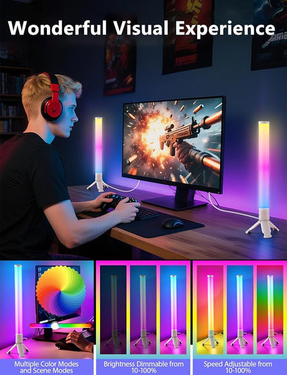 DAYBETTER 360° Smart LED Light Bars, TV Backlight with Music Sync and Scene Modes, RGB Light Bars with 16 Million Colors, 3 Modes Control, Mood Lighting, Gaming Light Bar for Room, Monitor, PC, Desk