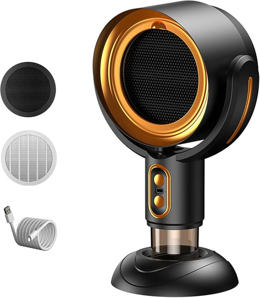 PuffHide Purifier for Smoking Indoors, Portable USB Rechargeable Adjustable, Detachable Smoke Fan for BBQ, Hot Pot, Indoor Grill & Kitchen Cooking, Gold
