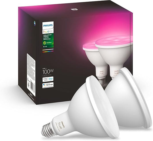 Philips Hue Smart 100W PAR38 LED Bulb & Smart Dimmer Switch with Remote, White - 1 Pack - Turns Hue Lights On, Off, Dims or Brightens