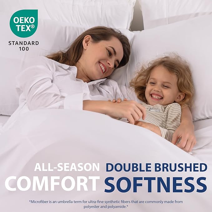 Swift Home Smart Sheets, Ultra Soft Brushed Microfiber 4-Piece Sheet Set, Fitted Bed Sheet with Side Storage Pockets – Grey, Queen