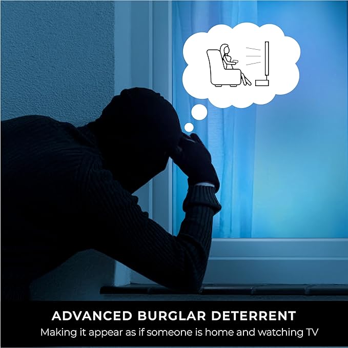 FTV-11 - Advanced Burglar Deterrent Device – Widescreen Realistic Television Simulator with Reflective Lens - Dummy Home Security Device with Lights – Protect Your House & Valuables