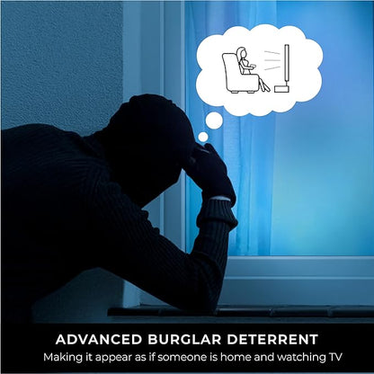 FTV-11 - Advanced Burglar Deterrent Device – Widescreen Realistic Television Simulator with Reflective Lens - Dummy Home Security Device with Lights – Protect Your House & Valuables