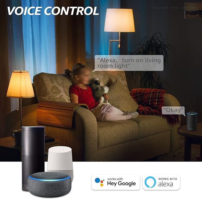 TORCHSTAR A21 Smart Light Bulbs, WiFi & Bluetooth, Compatible with Alexa, Echo, and Google Home, 2000K-5000K RGBCW Smart LED Bulb, No Hub Required, 75W Equivalent, E26 Base, Pack of 2