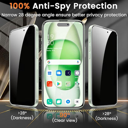 Lesakit 4+4 Pack Privacy Screen Protector for iPhone 15 6.1-Inch with 4 Pack Camera Lens Protector, Anti Spy Tempered Glass Film 9H Hardness Case Friendly
