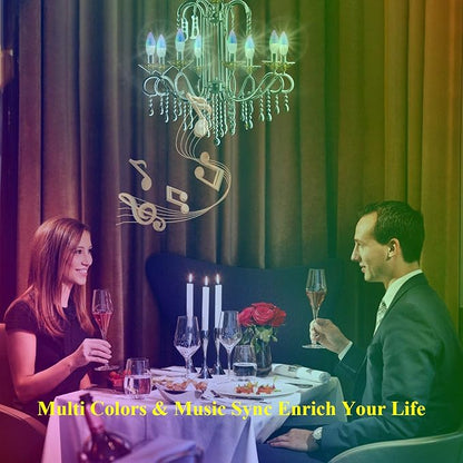Chandelier Light Bulbs,Smart Candelabra Led Light Bulb E12 Decorative White & Color Ambiance Dimmable Chandelier Frosted Candle Lighting Lamp 120v Small Lightbulbs,2 Pack