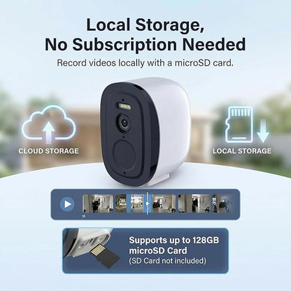 2K Security Cameras Wireless Outdoor with 2.4G/5G WiFi, Battery Powered Tuya Cameras for Home Security, AI Motion Detection, Two-Way Audio, Waterproof, Color Night Vision, Works w/Alexa