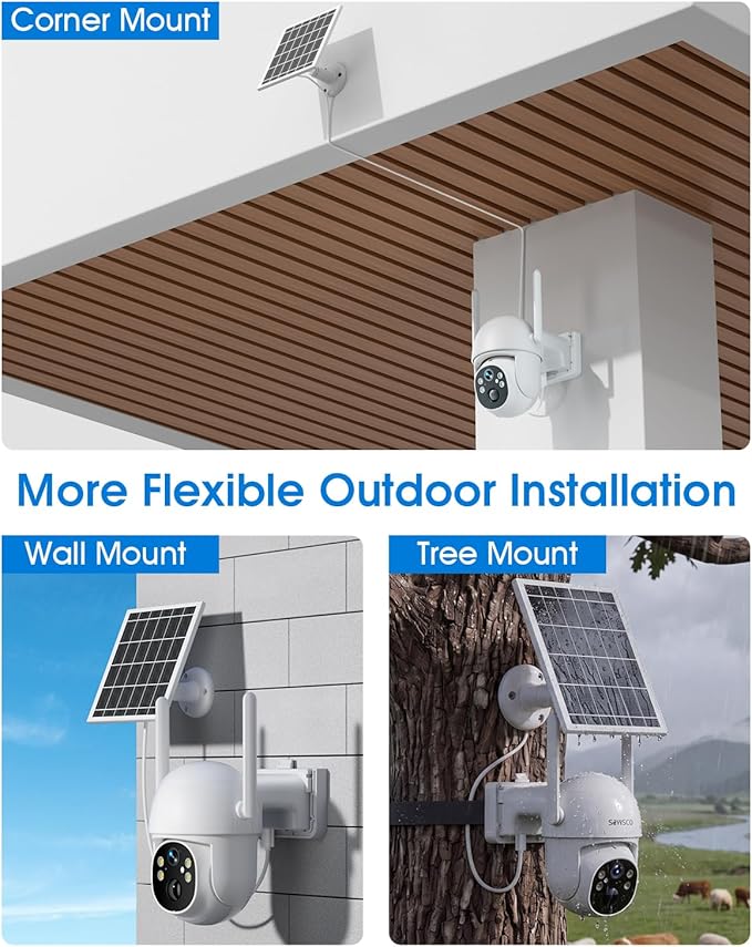 SANSCO 2 Pack No WiFi 4G LTE Cellular Solar Security Camera, No Monthly Fee