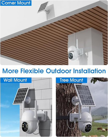 SANSCO 4G LTE Cellular Solar Security Camera, No WiFi, No Monthly Fee, 64GB