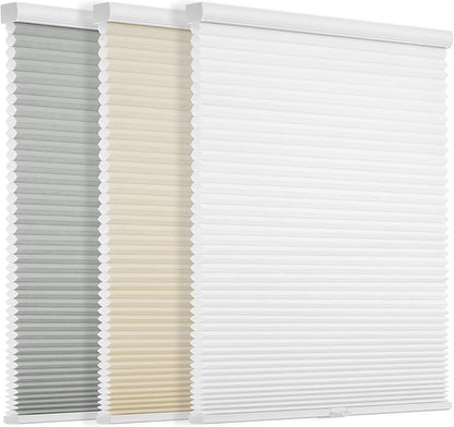 Changshade Cordless Cellular Shades Light Filtering Custom Size, Honeycomb Door Indoor Window Blinds 1.5 inch Cell Easy Install for Home, Office, Living Room, Bedroom, Bathroom, Nursey, Grey