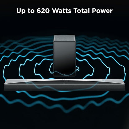 TCL Q75H 5.1.2 Surround Sound Bar with Wireless Subwoofer for Smart TV | Dolby Atmos DTS:X Auto Calibration | 620W Power Bluetooth Home Theater Speaker | App Control & Remote Control | Latest Model