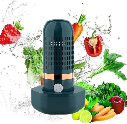 Fruit and Vegetable Washing Machine, Aqua Pure Fruit Cleaner Device, Fruit Purifier with OH-ion Purification Technology 250min Working Time Wireless Charging for Cleaning Fruit,Vegetable,Meat (Green)