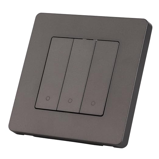 Jeanoko 3 Gang Smart Control Panel Compact Design Intelligent Switch for Home Automation System PVC Material (Gray)
