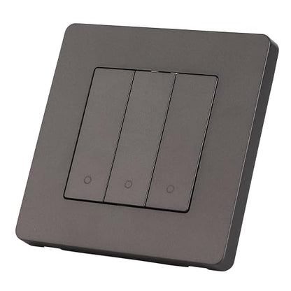 Jeanoko 3 Gang Smart Control Panel Compact Design Intelligent Switch for Home Automation System PVC Material (Gray)