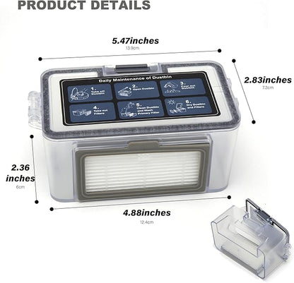 Robot Vacuum Replacement Parts Fit For MAMNV BR150/BR151, for ZCWA BR150/BR151, for ONSON BR150/BR151, for GTTVO BR150/BR151, for MANVINS G20 (7PC-Dustbin& HEPA Filter)