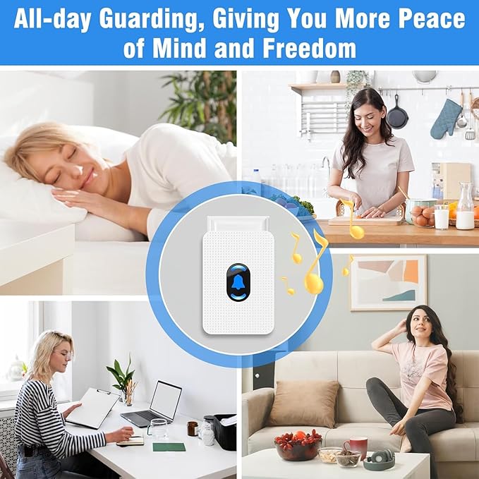 Daytech Caregiver Pager Call Button for Elderly Nurse Alert System for Seniors Patient Disabled at Home/Hospital/Clinic/Nursing Home 2 Emergency Button 2 Plugin Receivers