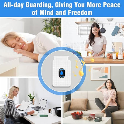 Daytech Caregiver Pager Call Button for Elderly Nurse Alert System for Seniors Patient Disabled at Home/Hospital/Clinic/Nursing Home 2 Emergency Button 2 Plugin Receivers
