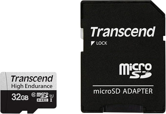 Transcend 32GB 350V(uSD Card), Micro SD, Memory Card, U1, Full HD, Up to 100MB/s, for Camera and Drones - TS32GUSD350V
