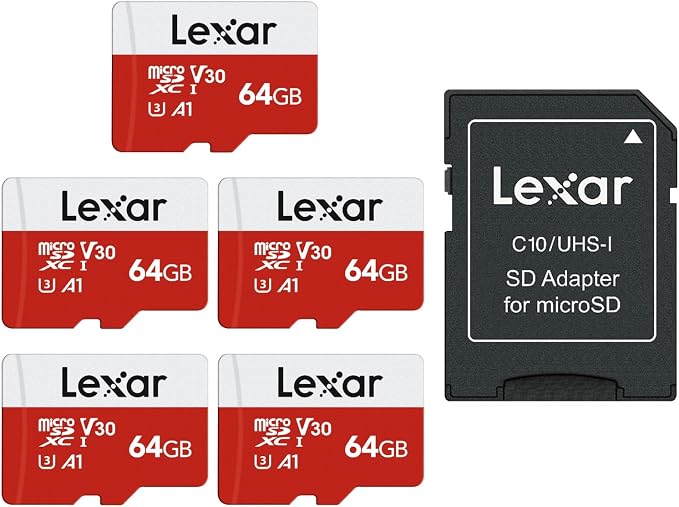 Lexar E-Series 64GB 5 PK Micro SD Card microSDXC UHS-I Flash Memory Card