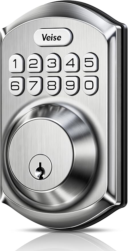 Veise VE001 Keyless Entry Deadbolt, Electronic Keypad Lock, Satin Nickel