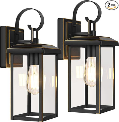 BesLowe 2-Pack Outdoor Wall Light Fixtures, 15" Exterior Lighting Fixtures Wall Mount, Waterproof Porch Lights Outdoor Wall Sconces Lanterns, Modern Outside Lights for House Front Door Garage, Bronze