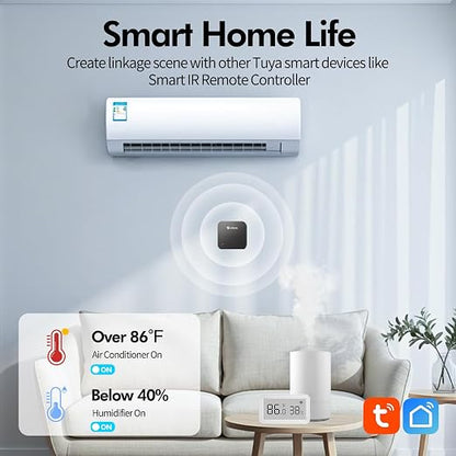 eMylo WiFi Thermometer Hygrometer,Smart Indoor Temperature Humidity Sensor | Remote Monitor Temp/Humidity with Digital Electronic Display, App Notification Alert, Free Data Storage Export, for Home Room