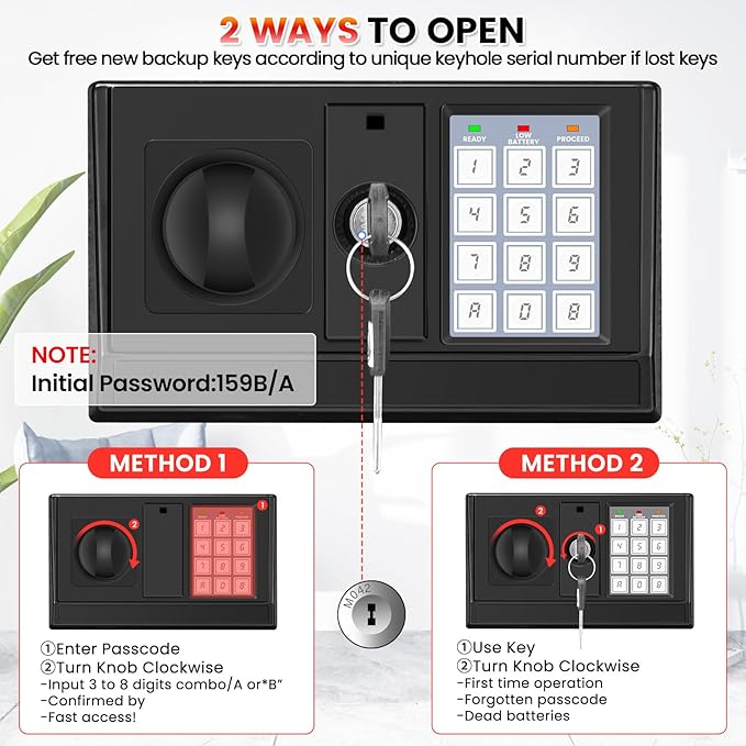 [𝟐𝟎𝟐𝟔 𝟑𝟓-𝐌𝐢𝐧 𝟏𝟕𝟎𝟎°𝐅] Fireproof Safe for Home, Money Safe for Cash,70 Lbs Heavy Duty Fire Proof safes for Home Use, Wall Mounted Jewelry Safes with Sensor LED Light and Alarm System