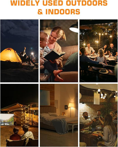 CordlessGlow 15W A19 Rechargeable Light Bulbs with Remote, 3 Color Temperatures + Dimmable Battery Powered Light Bulbs,up to 24 Hours