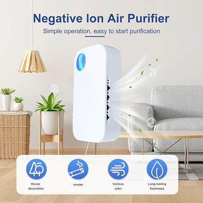 2025 New Upgraded Plug In Air Purifier with 4 Negative Ion Outlet, Small Air Ionizers for Home,Quiet Operation Ion Clear Air Purifier Mobile Air Cleaner for Bedroom,Living Room(2)