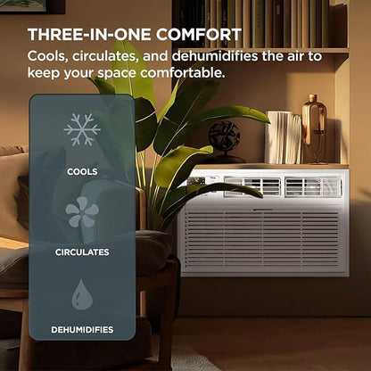 TCL H8T9E1-A 8,000 BTU Smart Through-The-Wall Air Conditioner, Fan & Dehumidifier, 350 Sq. Ft, Remote Control, Compatible with Alexa/Google Assistant, White