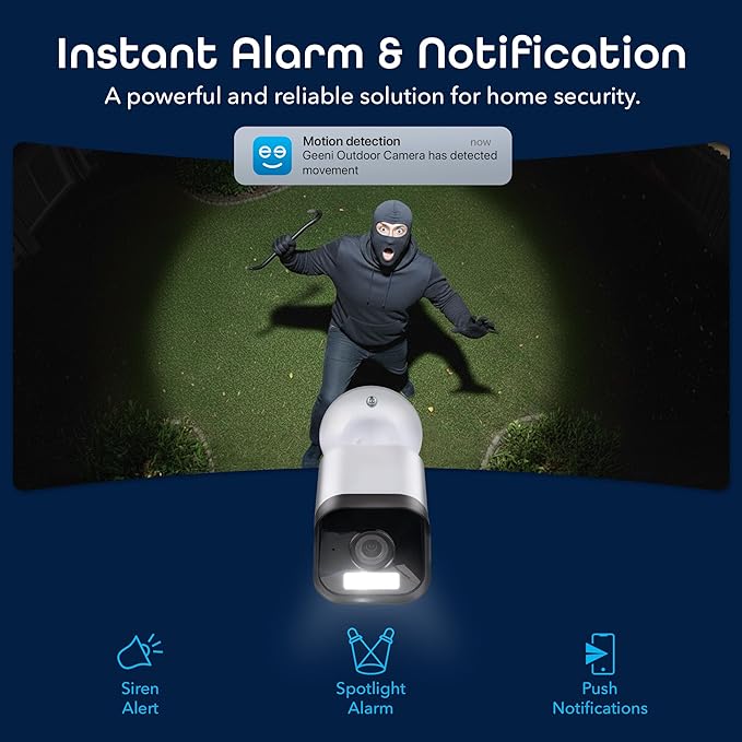 Geeni Hawk 3 4MP Smart Outdoor Security Camera 2-Pack – 2K Ultra HD WiFi Surveillance Cameras with Color Night Vision, 30m Long Range, 2-Way Audio, Motion Detection, & IP65 Weatherproof