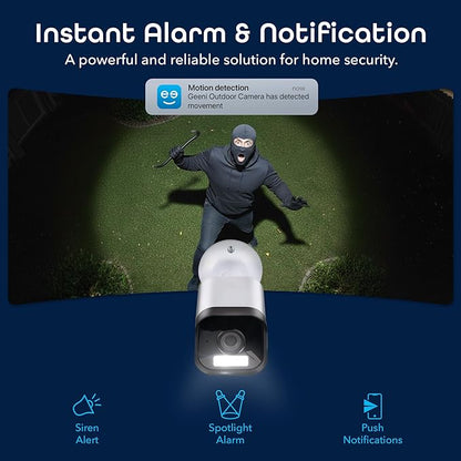 Geeni Hawk 3 4MP Smart Outdoor Security Camera 2-Pack – 2K Ultra HD WiFi Surveillance Cameras with Color Night Vision, 30m Long Range, 2-Way Audio, Motion Detection, & IP65 Weatherproof